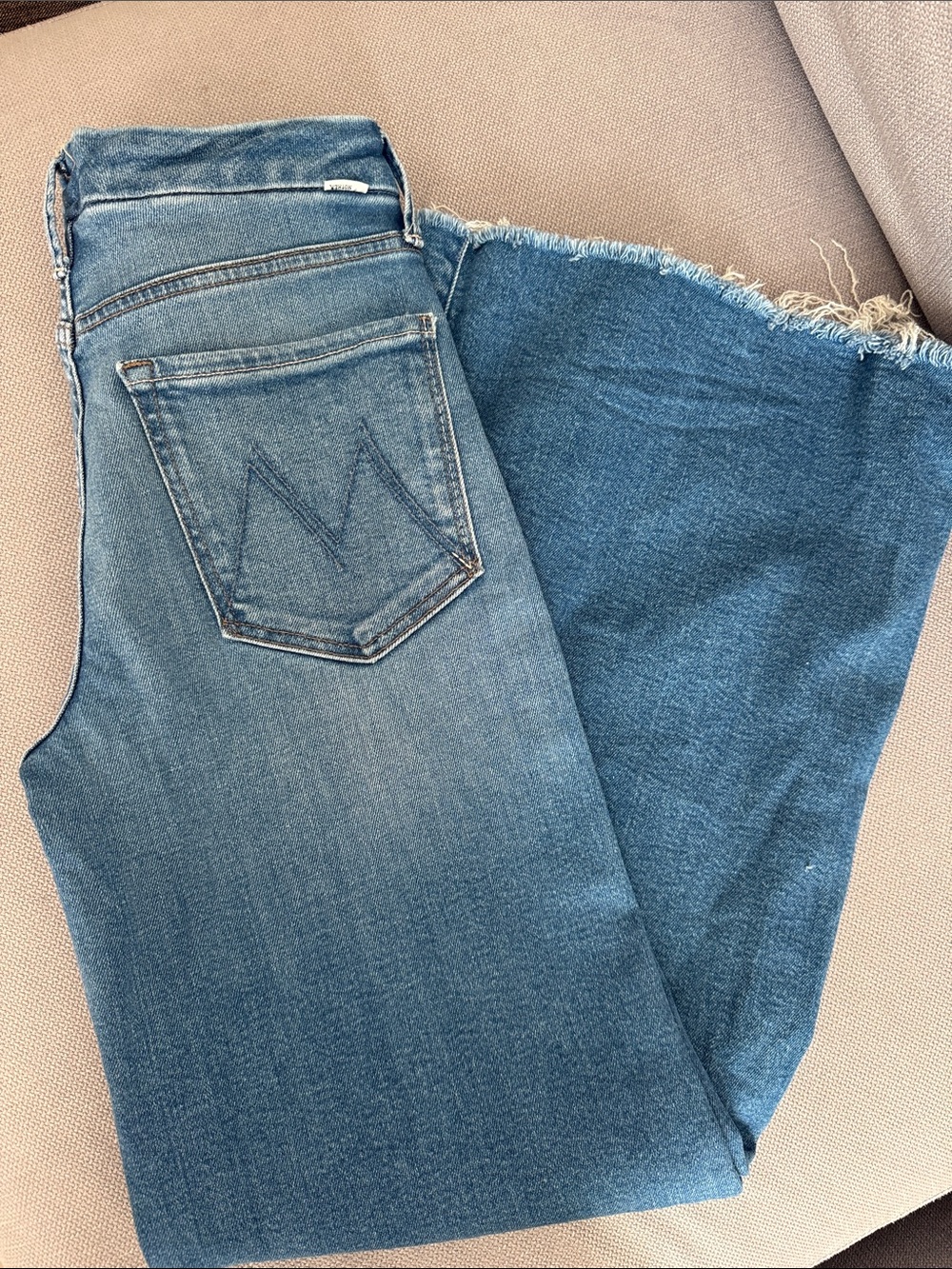 MOTHER Blue High-Rise Wide Leg Flare Jeans - Picture 14 of 14
